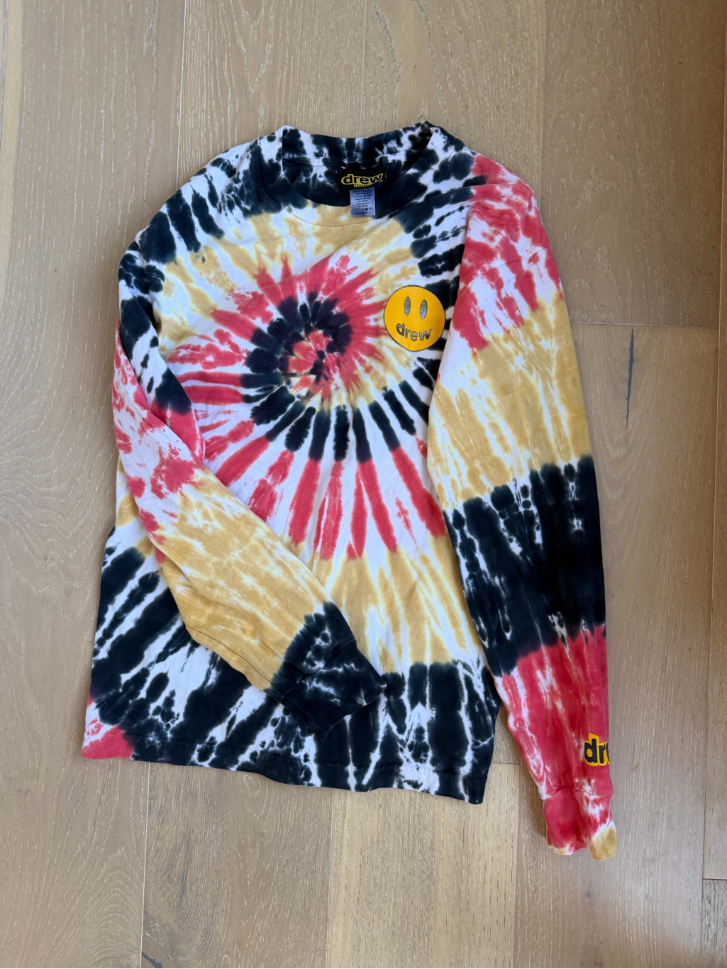 Drew Tie-Dye Long Sleeve Shirt - Yellow, Red, Black